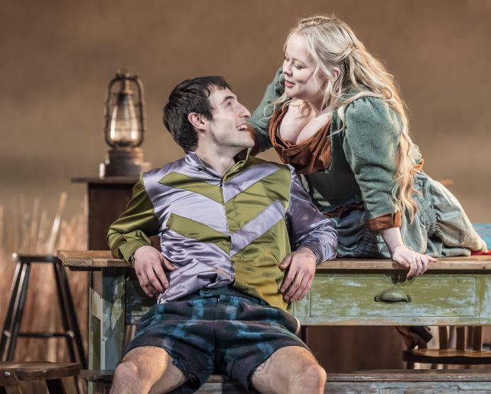 Éanna Hardwicke Christy Mahon and Nicola Coughlan Pegeen Mike in The Playboy of the Western World at the National Theatre. c Marc Brenner 0003